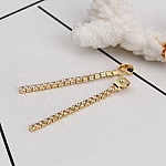 Embout de Boucles d'Oreilles N°02 en Cuivre Plaqué Or Véritable à Strass Transparent