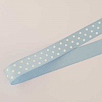Ruban a pois gros grain bleu et blanc de 16 mm au mètre