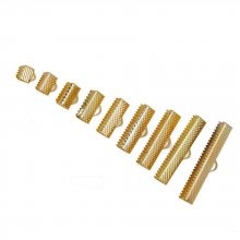 10 Embouts griffe pour cordon 25 x 08 mm Doré