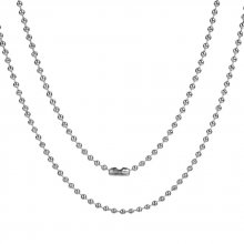 Collier N°02 chaîne boule 304 acier inoxydable de 60 cm -2mm