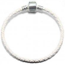 Bracelet Européen tressé Clip Uni 02 DU 15 AU 23 CM Blanc