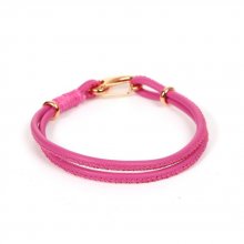 Bracelet Européen Double Uni Fushia