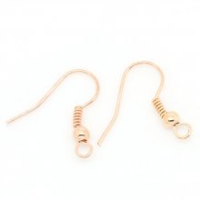 Support boucle d'oreille N°15 Hameçon doré rosé x 5 paires.