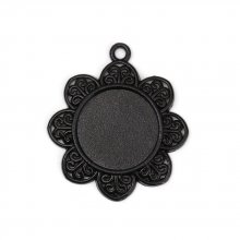 2 supports cabochons de 20mm Noir, pendentifs cabochons 8500