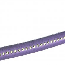 Cuir Bille Violet de 10 mm avec chaînette bille nickel free par 20 cm