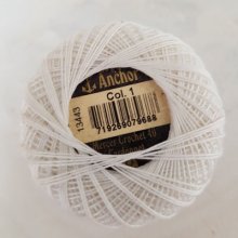Coton perlé à broder, en bobine, Anchor - 10 g Blanc