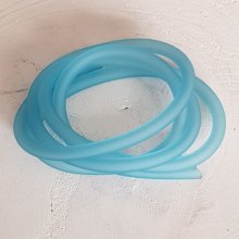 1 mètre cordon Pvc Creux 6,5 mm Aquamarine 2