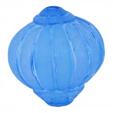 Perle Lucite Forme Lampion Striée Bleu Roi