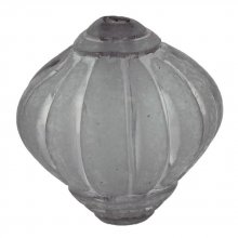 Perle Lucite Forme Lampion Striée Gris