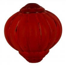 Perle Lucite Forme Lampion Striée Rouge