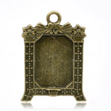1 support cabochon rectangle N°02 Bronze