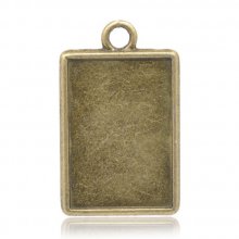 1 support cabochon rectangle N°04 Bronze