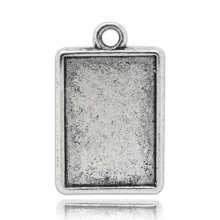 1 support cabochon rectangle N°04 Argent