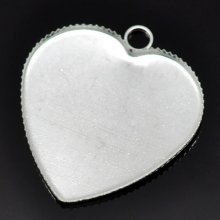 1 support cabochon Coeur N°05 Argent