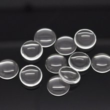 Cabochon Rond 12 mm en verre loupe transparent N°03