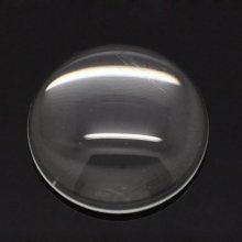 Cabochon Rond 14 mm en verre loupe transparent N°04