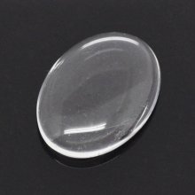 Cabochon Ovale 13 x 18 mm x 2 pièces en verre loupe transparent N°17