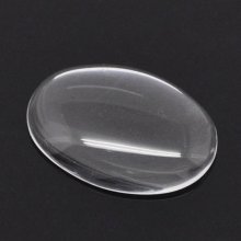 Cabochon Ovale 18 x 25 mm en verre loupe transparent N°19