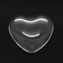 Cabochon Coeur 17 x 18 mm en verre loupe transparent N°23