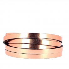 Cuir Miroir Doré Rosé de 10 mm par 20 cm