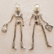 Corps de poupée en métal couleur Argent et Strass 10 cm