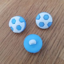 Bouton fantaisie à motifs pour enfants ballon de foot N°04 bleu clair