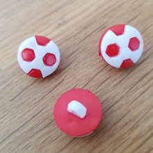 Bouton fantaisie à motifs pour enfants ballon de foot N°06 rouge