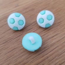 Bouton fantaisie à motifs pour enfants ballon de foot N°10 turquoise