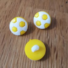 Bouton fantaisie à motifs pour enfants ballon de foot N°11 jaune foncé