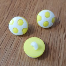 Bouton fantaisie à motifs pour enfants ballon de foot N° 12 jaune clair