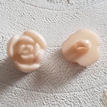 Boutons fantaisie, enfants, bébés Motif Fleur N°01-01 Beige