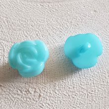 Boutons fantaisie, enfants, bébés Motif Fleur N°01-05 Bleu clair