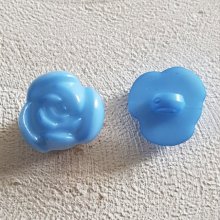 Boutons fantaisie, enfants, bébés Motif Fleur N°01-06 Bleu moyen