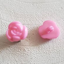 Boutons fantaisie, enfants, bébés Motif Fleur N°01-11 Rose