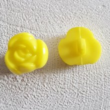 Boutons fantaisie, enfants, bébés Motif Fleur N°01-12 Jaune 02