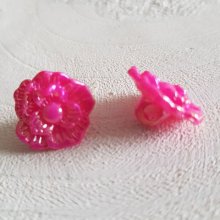 Boutons fantaisie, enfants, bébés Motif Fleur N°02-04 Fushia