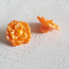 Boutons fantaisie, enfants, bébés Motif Fleur N°02-05 Orange