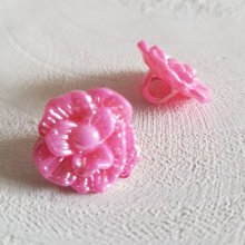 Boutons fantaisie, enfants, bébés Motif Fleur N°02-06 Rose