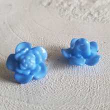 Boutons fantaisie, enfants, bébés Motif Fleur N°03-01 Bleu