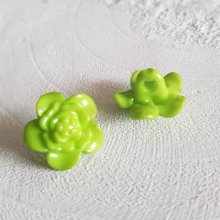 Boutons fantaisie, enfants, bébés Motif Fleur N°03-02 Vert