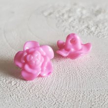 Boutons fantaisie, enfants, bébés Motif Fleur N°03-06 Rose