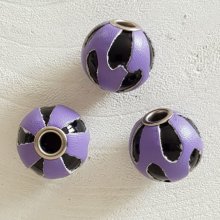 Perle ronde en cuir N°09 Violet