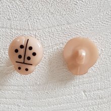 Boutons fantaisie, enfants, bébés Motif Coccinelle N°01-02 Beige