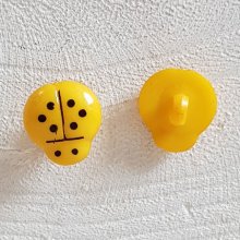 Boutons fantaisie, enfants, bébés Motif Coccinelle N°01-03 Jaune foncé