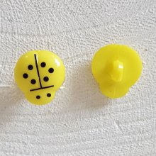 Boutons fantaisie, enfants, bébés Motif Coccinelle N°01-07 Jaune clair