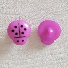 Boutons fantaisie, enfants, bébés Motif Coccinelle N°01-11 Violet