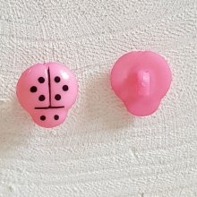 Boutons fantaisie, enfants, bébés Motif Coccinelle N°01-13 Rose