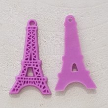 Breloque pendentif Tour Eiffel résine Violet