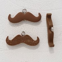 Breloque pendentif Moustache N°09 Marron clair