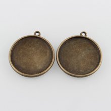 10 supports cabochons de 25 mm bronze, pendentifs cabochons 43AB 
